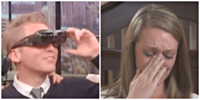 Family Brought To Tears When Blind Man Sees Wife For First Time