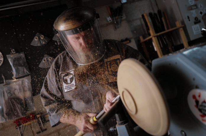 blind woodturner